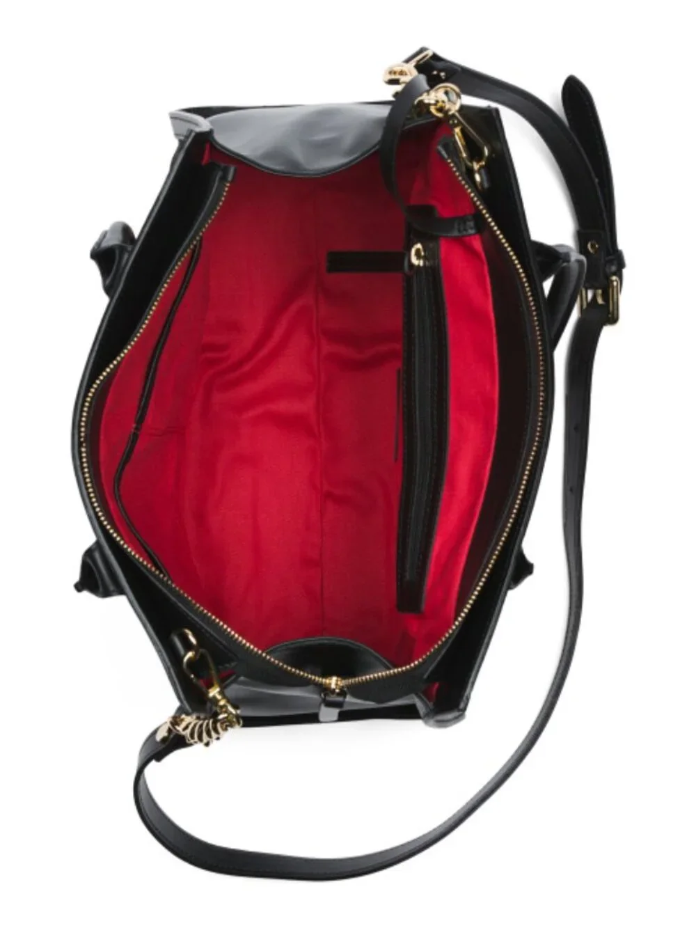 CAVALCANTI Made In Italy Haircalf Square Zip And Turn Lock Satchel